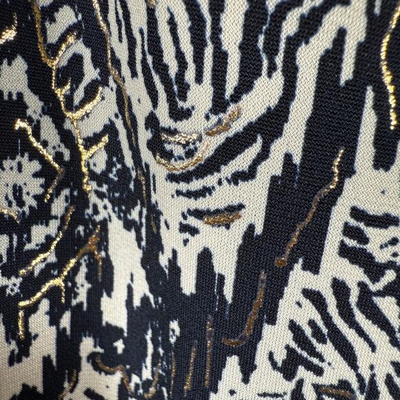 Iman Vacation Pants Navy Gold Wide Leg Pull On Boho Lounge Resortwear Size XS - Picture 5 of 7